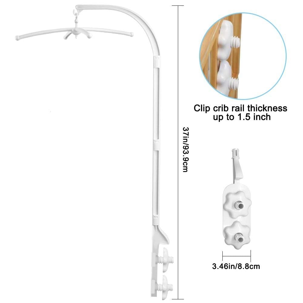 Soporte de sonajero de actividad de cuna de doble tornillo de 37 pulgadas, brazo colgante decorativo para bricolaje, soporte de montaje ajustable,