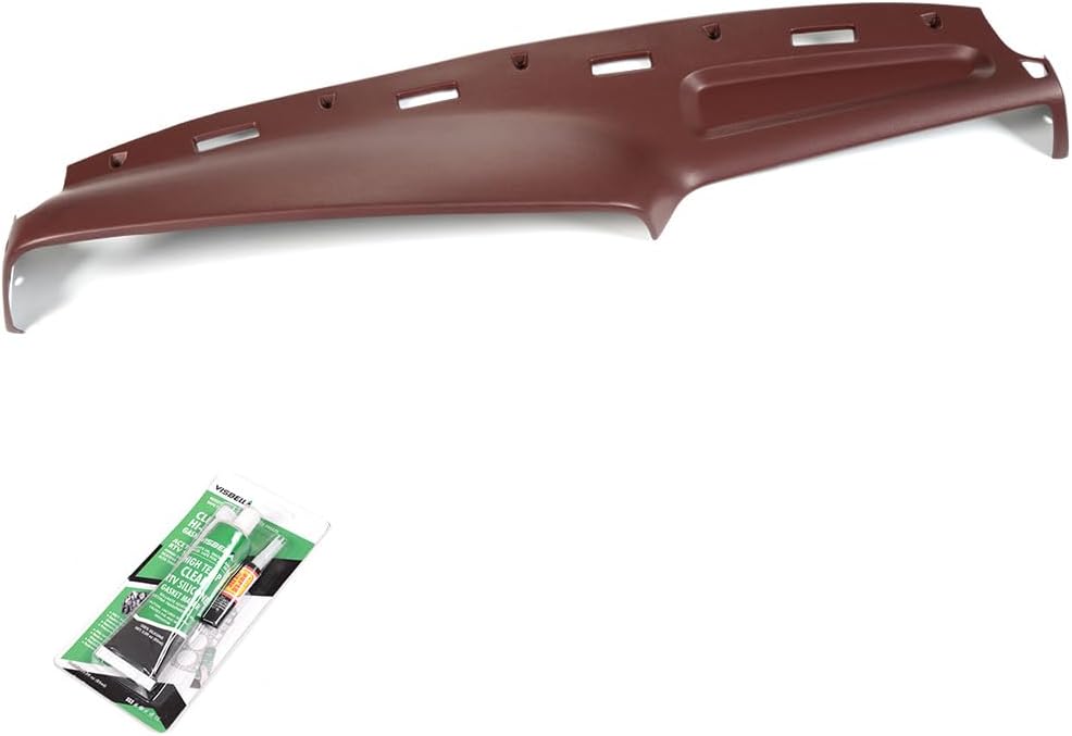 G-PLUS Cubierta de salpicadero moldeada roja compatible con Dodge Ram 150025003500 1994 1995 1996 1997