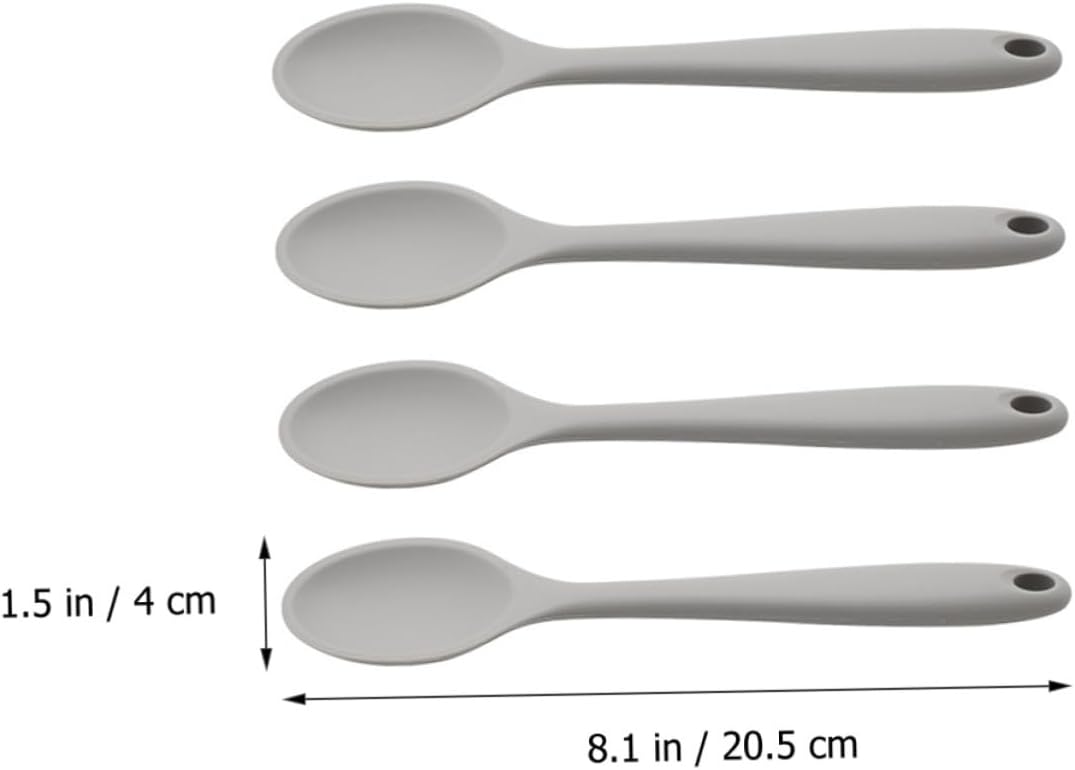 NOLITOY Cuchara de silicona 8 cucharas de arroz cucharón de sopa de silicona cucharada de silicona Cucharas de sopa Cuchara Cuchara de cerámica