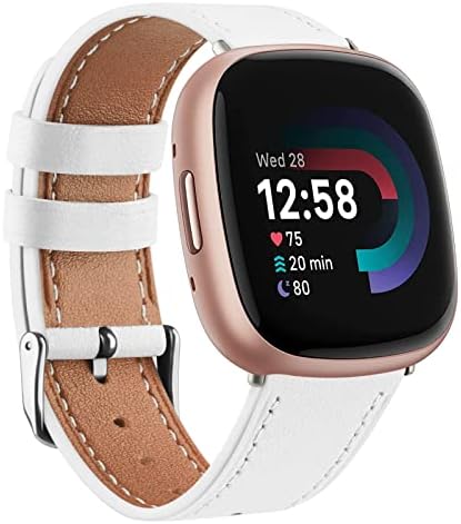 Meliya Correas de cuero compatibles con Fitbit Versa 4, Fitbit Versa 3, Sense 2, correas de reloj Fitbit Sense para mujeres y hombres, correas