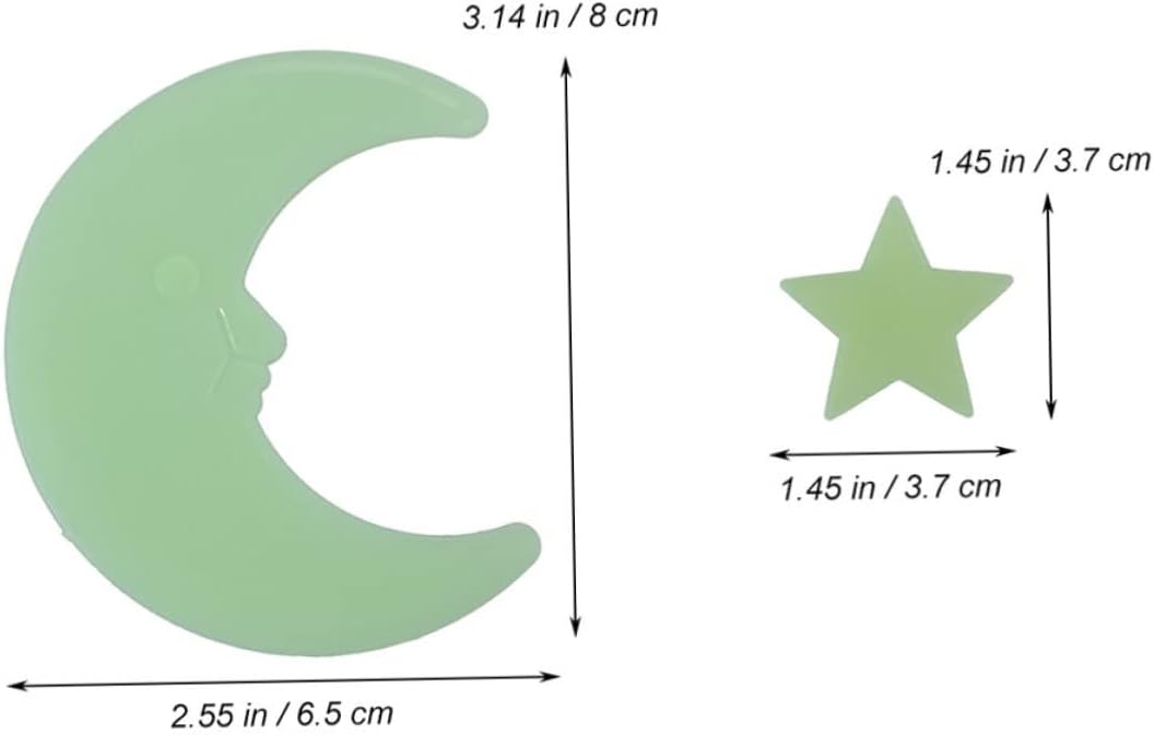 EXCEART 402 calcomanías de pared para habitación de niños, calcomanías fluorescentes que brillan en la oscuridad, calcomanías de pared