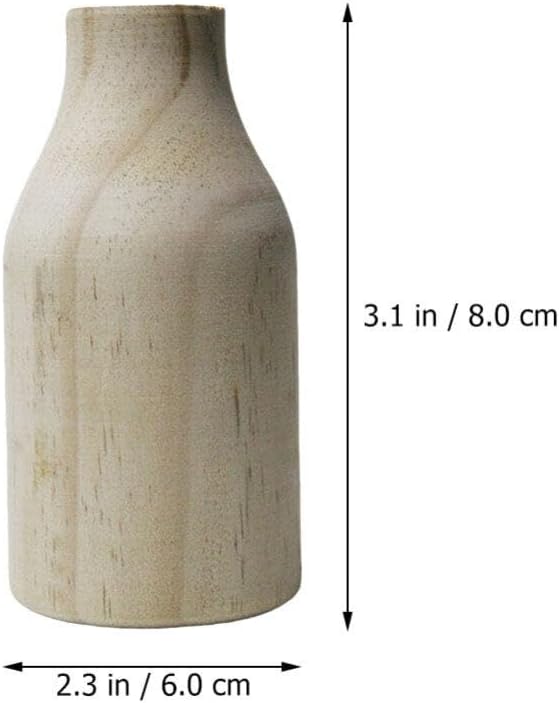 VOSAREA Florero de madera Florero de madera Arreglo de flores Pot Mesa de comedor Jarrón para planta seca