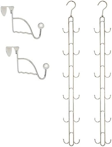 Almacenamiento de bolsas para colgar encima de la puerta duradero, sostiene 50 libras, gira 360 grados para facilitar el acceso para monederos,