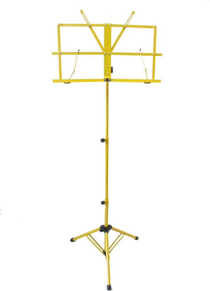 SKY – Soporte de música plegable ligero y ajustable con bolsa de transporte, color amarillo