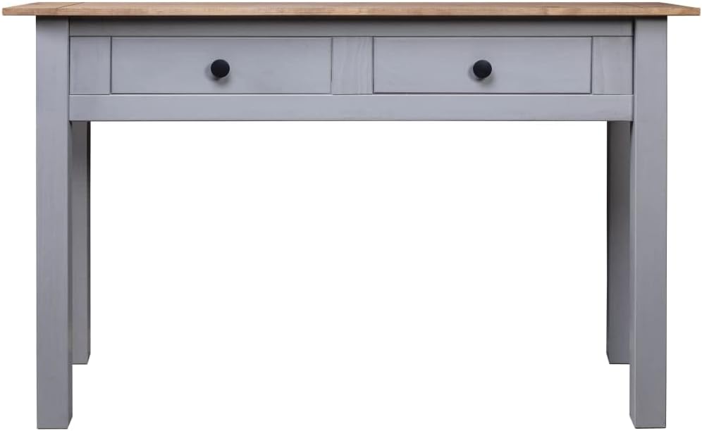 Mesa consola de madera maciza con 2 cajones, mesa auxiliar de madera para sofá, mesa de entrada para sala de estar, pasillo, entrada, madera de pino