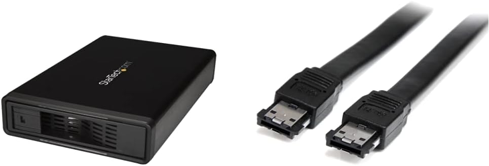 StarTech.com Caja de disco duro externo de 3,5″ con cable eSATA blindado de 6 pies