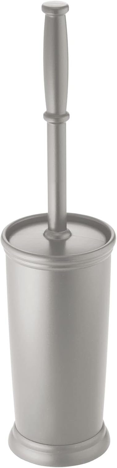 mDesign – Escobilla de inodoro y soporte de plástico para almacenamiento de baño y organización, ahorro de espacio, resistente, limpieza profunda,