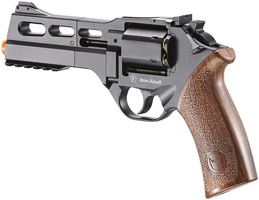 Lancer Tactical x Bo Manufacture Chiappa Rhino Revolver 330 FPS Full Metal 50DS 357 Magnum Style 0.236 in Revólver Airsoft – Negro