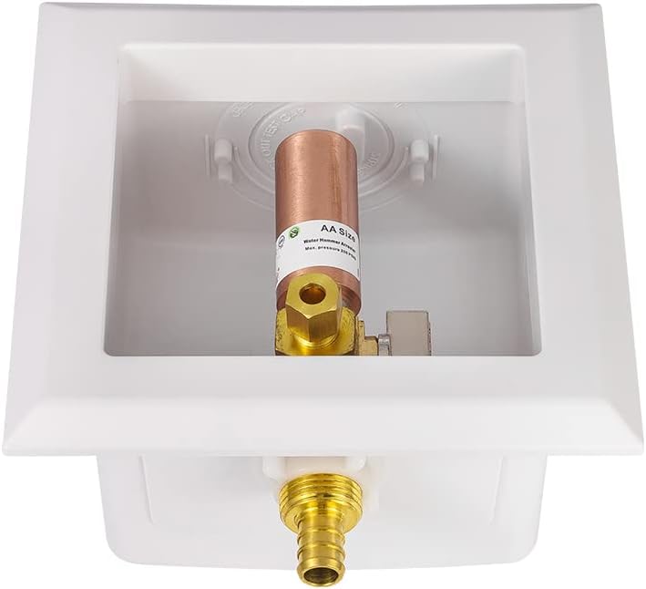 EFIELD Caja universal para máquina de hielo, conexión de entrada de crimpado Pex de 12 pulgada con válvula de bola de 14 vuelta instalada (crimpado