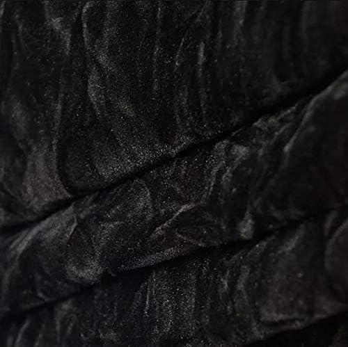 Tela de terciopelo aplastada de 54 pulgadas de ancho vendido por The Yard (negro)