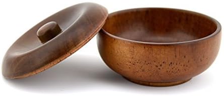 Grandslam Tazón de madera para afeitar con tapa, jabonera para hombre, fácil de enjabonar, se adapta al afeitado húmedo (madera de roble)