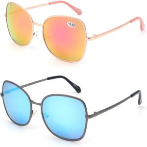 Paquete de 2 lentes de sol bifocales de lectura para mujer, diseño de ojo de gato, cuadrados, lentes de lectura al aire libre Paquete de 2 lentes de sol bifocales de lectura para mujer, diseño de ojo de gato, cuadrados, lentes de lectura al aire libre
