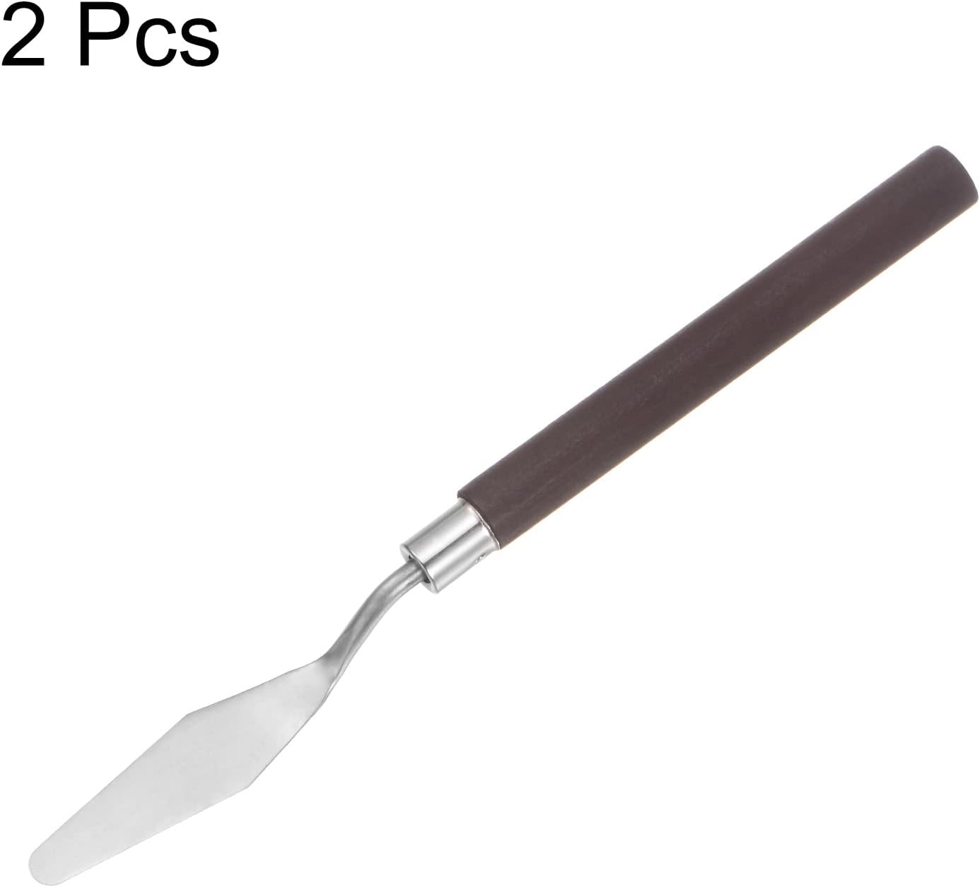 2 cuchillos de paleta n. 4 de 0.591 in de ancho, espátula puntiaguda grande de acero inoxidable, cuchillo de paleta de pintura con mango de madera