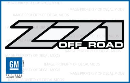 Decal Mods Z71 Offroad – Calcomanías adhesivas grises para Chevy Silverado – FG (2001-2006) Bed Side 1500 2500 HD (juego de 2)