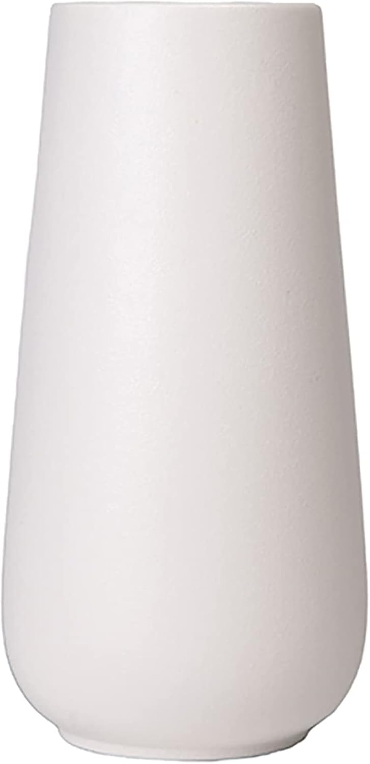 Jarrón de cerámica blanco mate de 8 pulgadas para flores, jarrones de granja para flores, decoración moderna y bohemia para habitación, jarrones de
