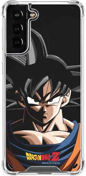 Skinit Funda transparente compatible con Galaxy S21 Plus 5G  Diseño de retrato de Dragon Ball Z Goku con licencia oficial