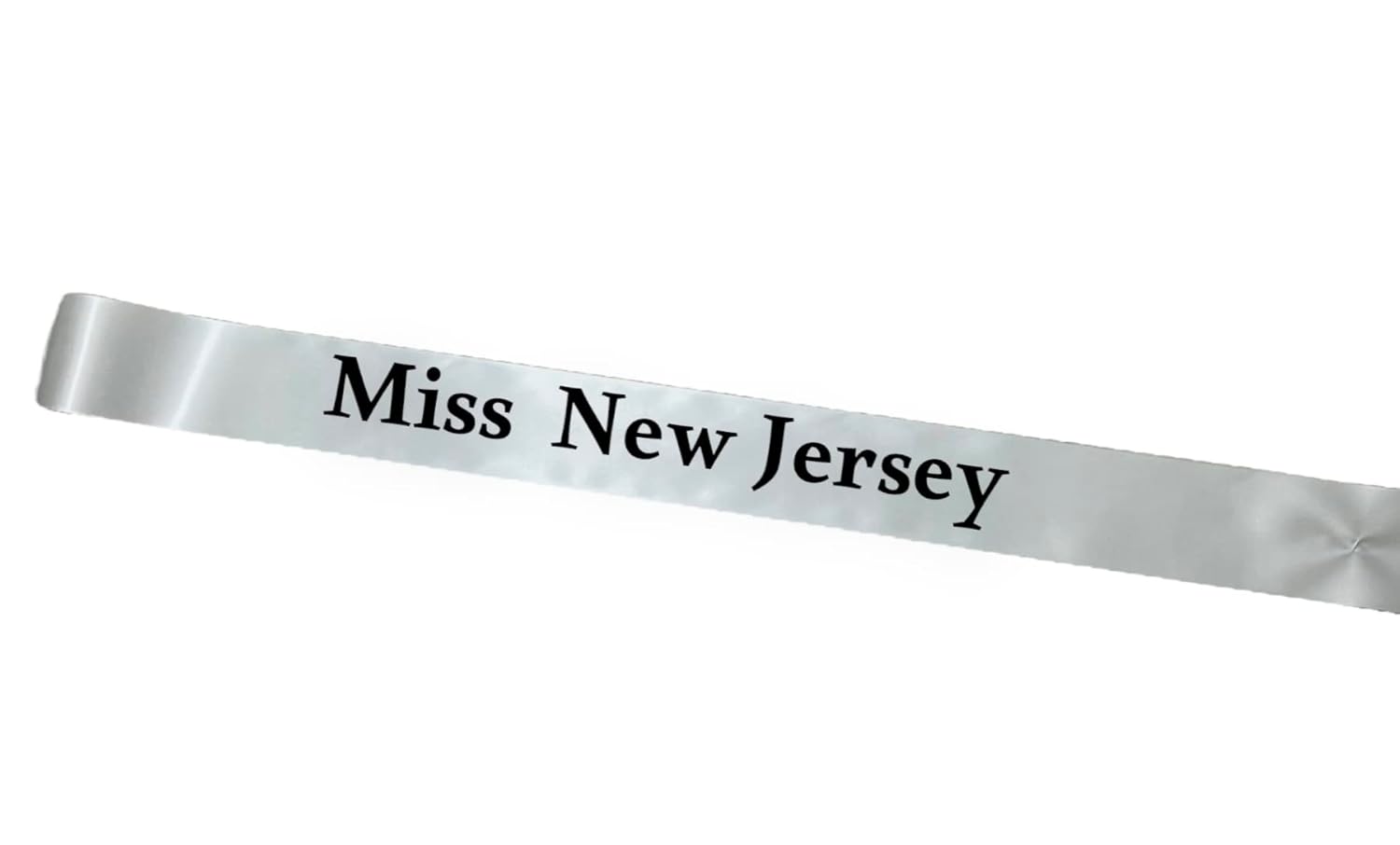 Rock Your Ribbon This Halloween with our Novelty Miss New Jersey cross body pageant sash with adjustable pin, One side fits most including children,