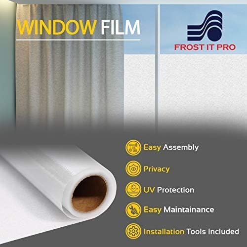 Película de privacidad para ventana, no adhesiva, bloqueo de calor, calcomanías de vidrio esmerilado extraíbles con herramientas para baño,