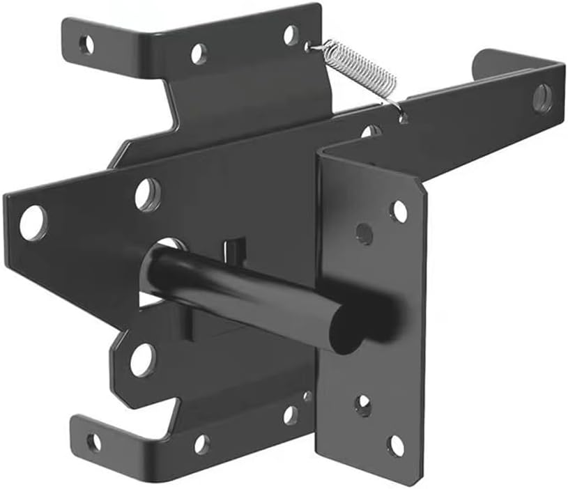 Juego de 2 pestillos de puerta con cierre automático de gravedad, cerraduras exteriores de cerca, pestillo de puerta de seguridad al aire libre,