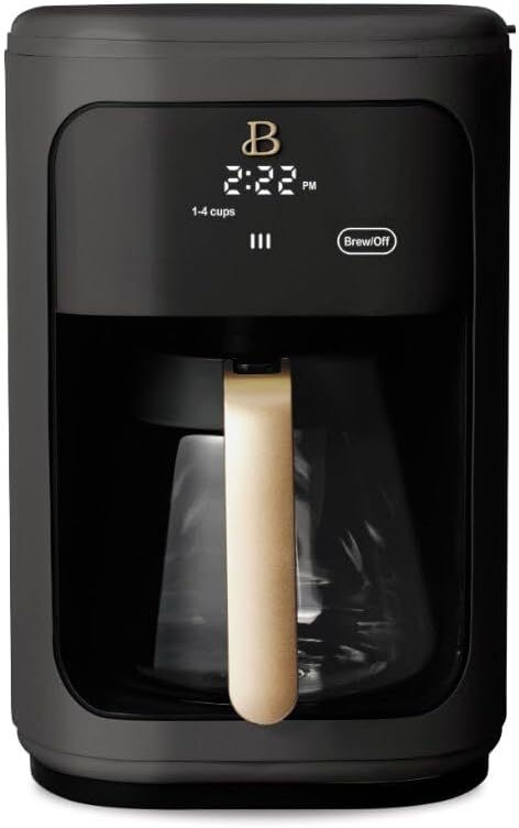 Cafetera programable con pantalla táctil de 14 tazas, glaseado blanco por Drew Barrymore Cafetera Whitelicing