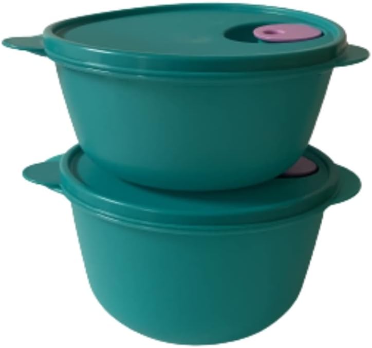 Tupperware Crystalwave – Juego de 2 cuencos para microondas