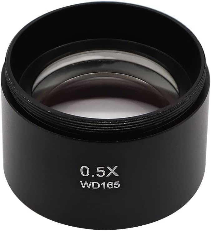WD165 0.5X 0.7X 1.0X 2.0X Objetos Auxiliares Lente Microscopio Lente de cámara para Trinocular Estéreo Zoom Microscopio Barlow Lente de vidrio