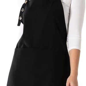 TOSHE Delantal de cocina de algodón resistente a las gotas de agua con delantales ajustables para mujer con bolsillos, 10 opciones de color, TOSHE Delantal de cocina de algodón resistente a las gotas de agua con delantales ajustables para mujer con bolsillos, 10 opciones de color,