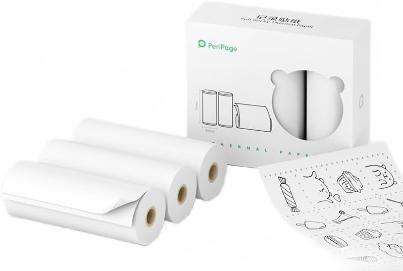 3 rollos  caja de notas adhesivas adhesivas de papel fotográfico térmico para Peripage A9 A9S Paperang P3 Phomemo M03  M03AS  M04S  M04AS Mini