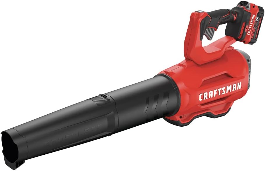 CRAFTSMAN Soplador de hojas inalámbrico de 20 V MAX, batería y cargador incluidos (CMCBL720M1) Rojo