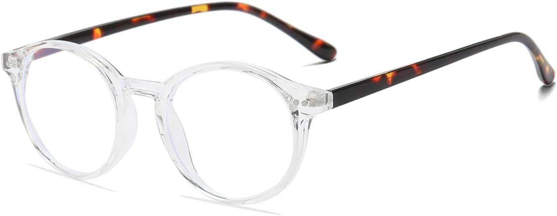 Gleyemor Gafas de luz azul para hombres y mujeres, vintage, redondas, con bloqueo de luz azul, protección de pantalla de computadora (marco
