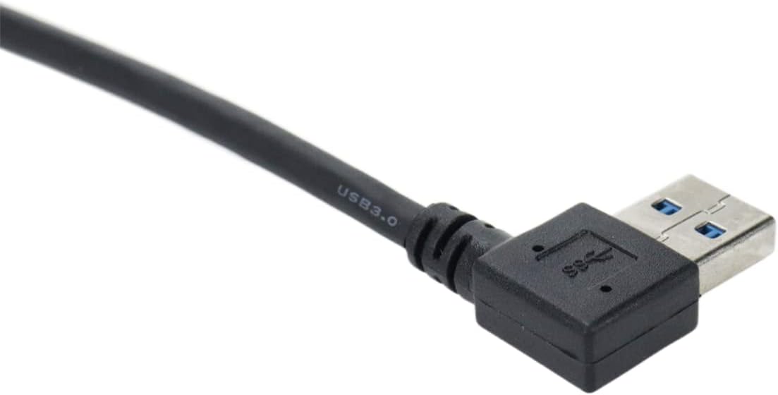 UTALIND Paquete de 2 cables de extensión USB 3.0 macho a hembra, adaptadores USB en ángulo izquierdo y recto para laptop, TV, disco USB, ratón,