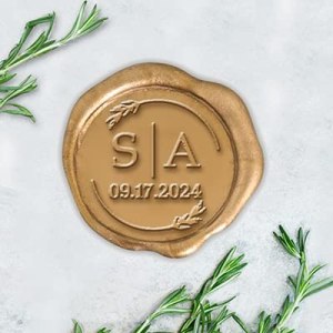 Wedding Monogram – Paquete de calcomanías adhesivas personalizadas con sello de cera y sellos de cera prensados a mano hechos de cera de sellado Wedding Monogram – Paquete de calcomanías adhesivas personalizadas con sello de cera y sellos de cera prensados a mano hechos de cera de sellado