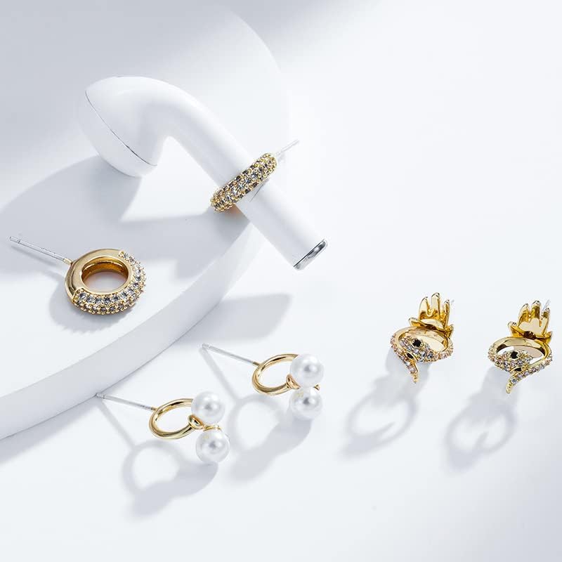 Auriculares con cadena antipérdida, pin plateado, aretes inalámbricos antipérdida, clip para la oreja, cadena para auriculares, aretes con clip para