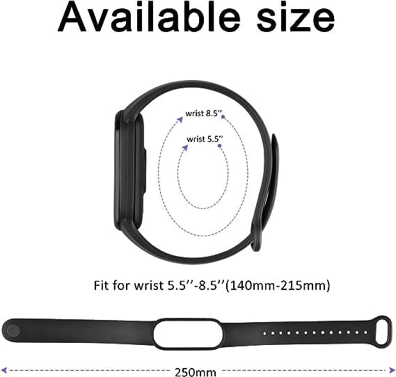 TFXXSJWY Paquete de 3 bandas para Mi Band 8 correas de silicona suave de repuesto pulsera deportiva para Xiaomi Mi Band 8 Accesorios de banda de