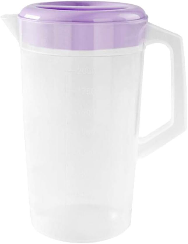 DOITOOL Jarra de vidrio para brillo de labios, jarra de plástico con tapa, jarra de agua de un galón, jarra de té helado resistente, jarra de agua