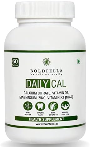 DAILYCAL – Citrato de calcio 1000 mg – Suplemento de calcio 100% vegetariano – Apoya la función muscular, fuerza ósea, dientes fuertes, densidad