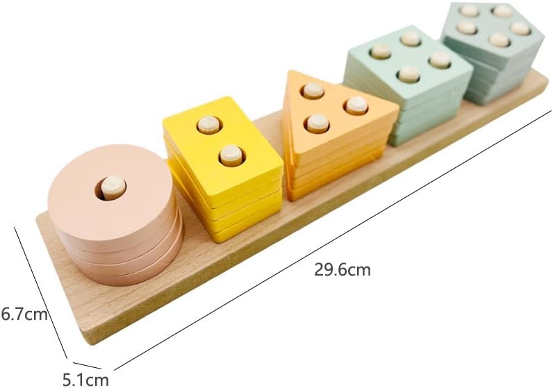 Montessori Juguetes para niños de 1 a 3 años  Juguetes de clasificación y apilamiento de madera para bebés niños y niñas  Clasificador de formas de