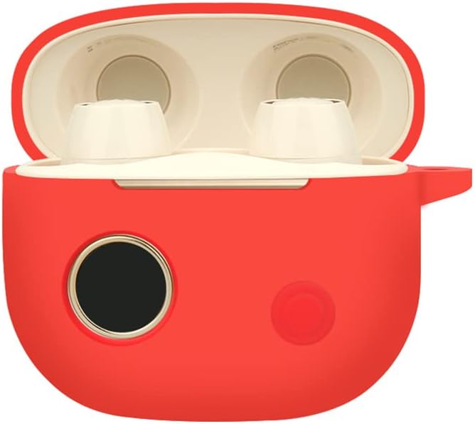 Juego de 2 fundas protectoras de silicona suave compatibles con auriculares Edifier a U2, funda protectora con llavero para Edifier TOU2 (rojo +