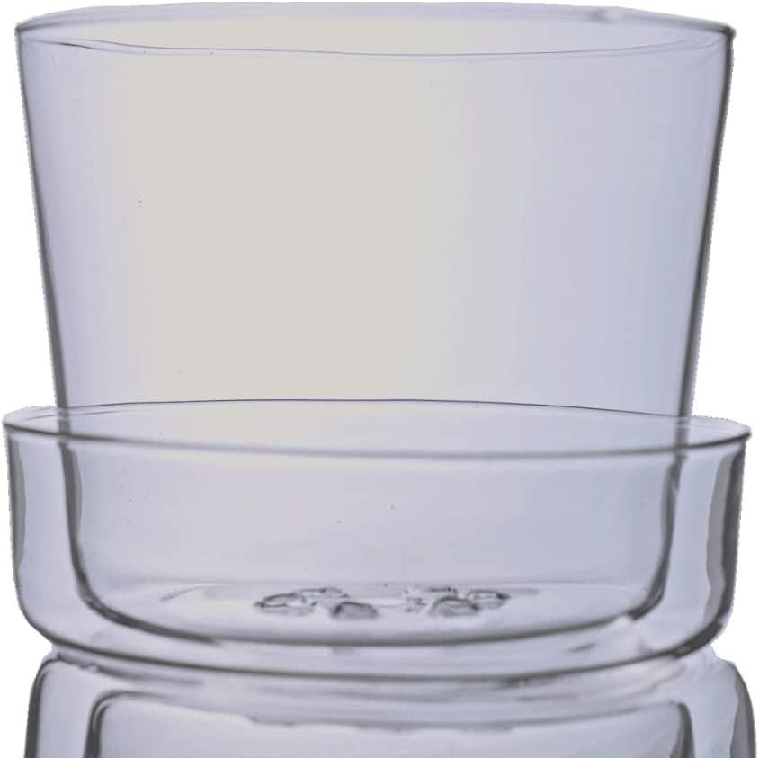Maceta de cristal transparente con agujeros de drenaje y bandeja, decorativa y moderna para todas las plantas de casa (4 pulgadas)