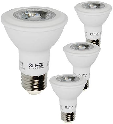 SleekLighting Par 20, bombilla LED de 7 W regulable de luz de inundación ancha (40), blanco frío (4000 K), 500 lúmenes, base media E26, equivalente