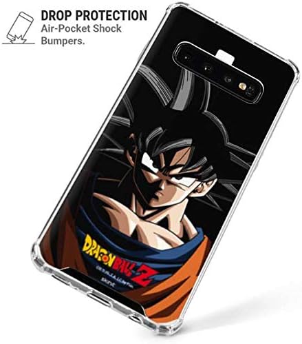 Skinit Funda transparente compatible con Samsung Galaxy S10, diseño de retrato de Dragon Ball Z Goku con licencia oficial