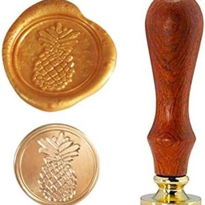 YGHM Sello de cera de piña y fruta, cabeza de latón retro vintage, mango de madera, sello de sellado extraíble, ideal para adornar firmas, YGHM Sello de cera de piña y fruta, cabeza de latón retro vintage, mango de madera, sello de sellado extraíble, ideal para adornar firmas,