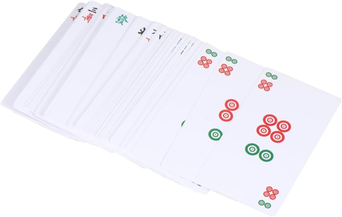 Toyvian Mah-jongg – Tarjetas ligeras, 1 juego de cartas Mah-jongg, accesorios de entretenimiento, impermeables, para viajes, póquer a prueba de