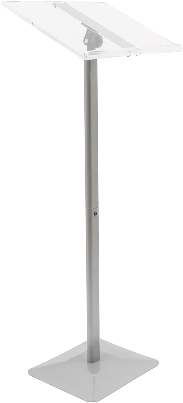 LOYALHEARTDY Soporte de podio acrílico, podio de hablar de pie en el suelo, ángulo de 30-90, ajustable, para conferencia, podio, cuerpo y base de