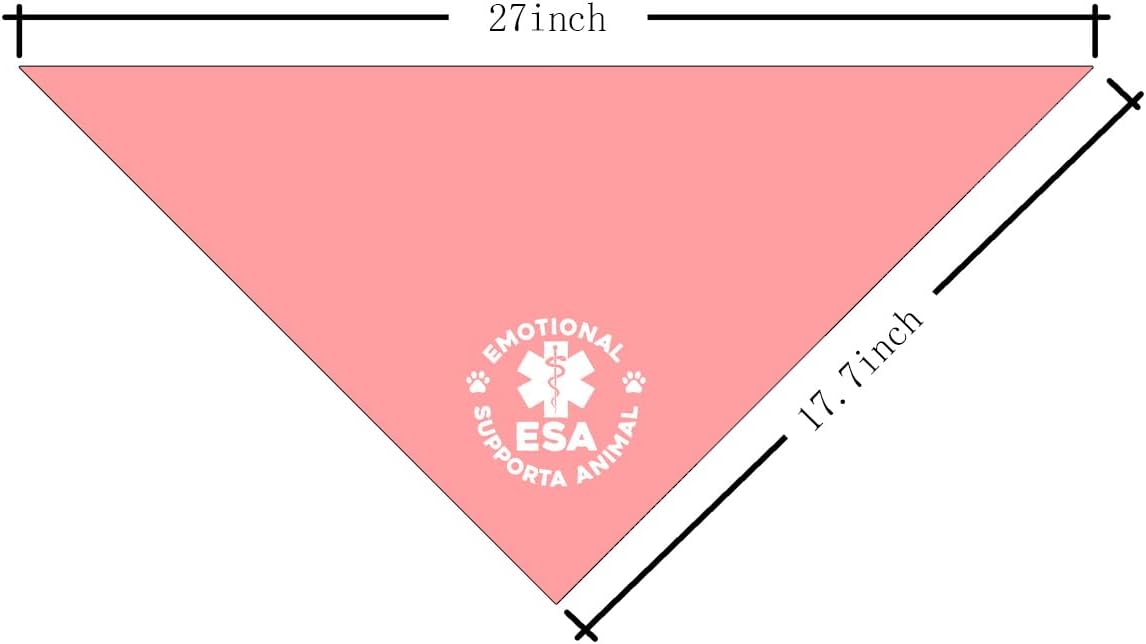 Bandana de apoyo emocional para perros, bandana para perro, accesorios de bufanda rosa para perro, bufanda triangular para mascotas, bandana para