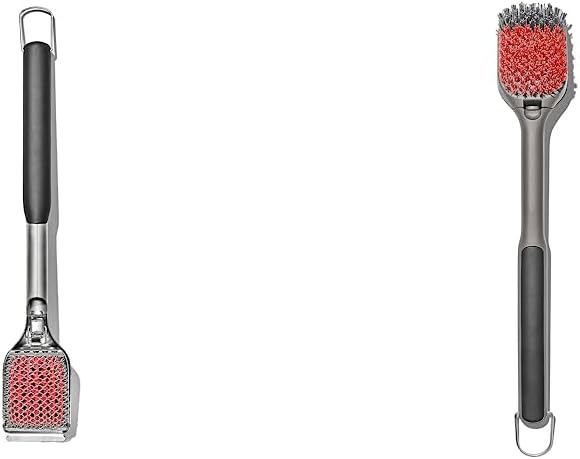 OXO Good Grips – Cepillo para parrilla de limpieza en caliente y buen agarre para asar a la parrilla en frío