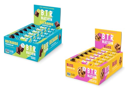 B.T.R. Bar Superfood – Barras de proteína cetogénica, proteína vegana a base de plantas, alimentos bajos en carbohidratos, bajas en calorías, sin