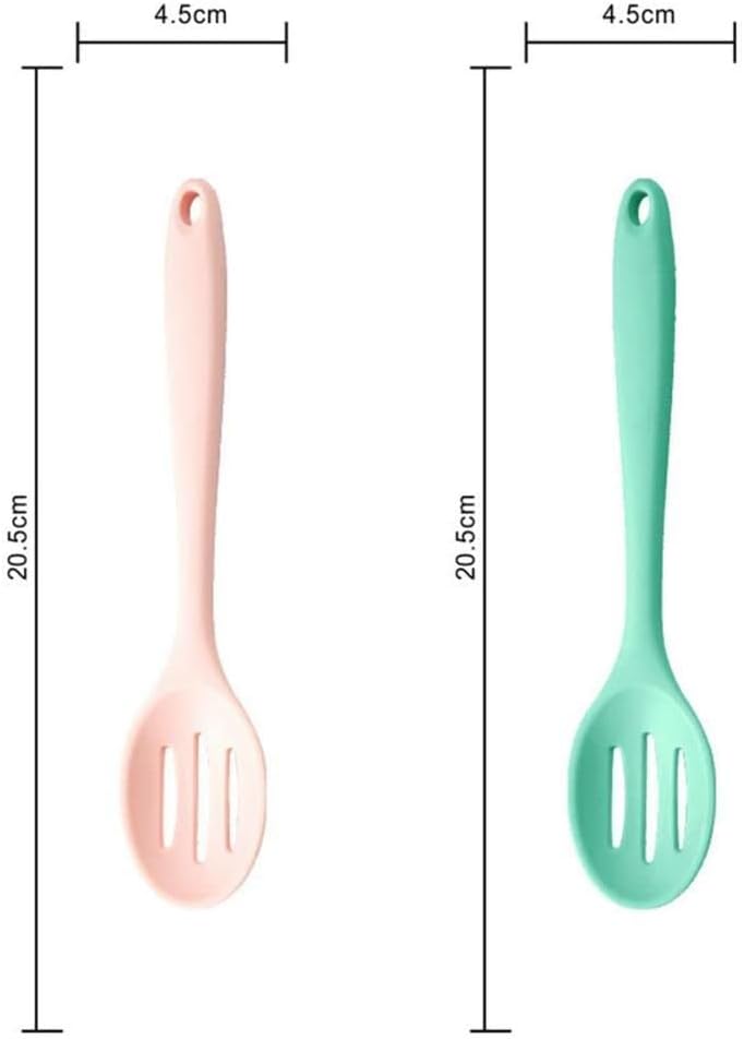Cuchara ranurada, 1 cuchara de silicona antiadherente, utensilios de cocina, herramientas de agitación, cuchara espátula, resistente al calor,