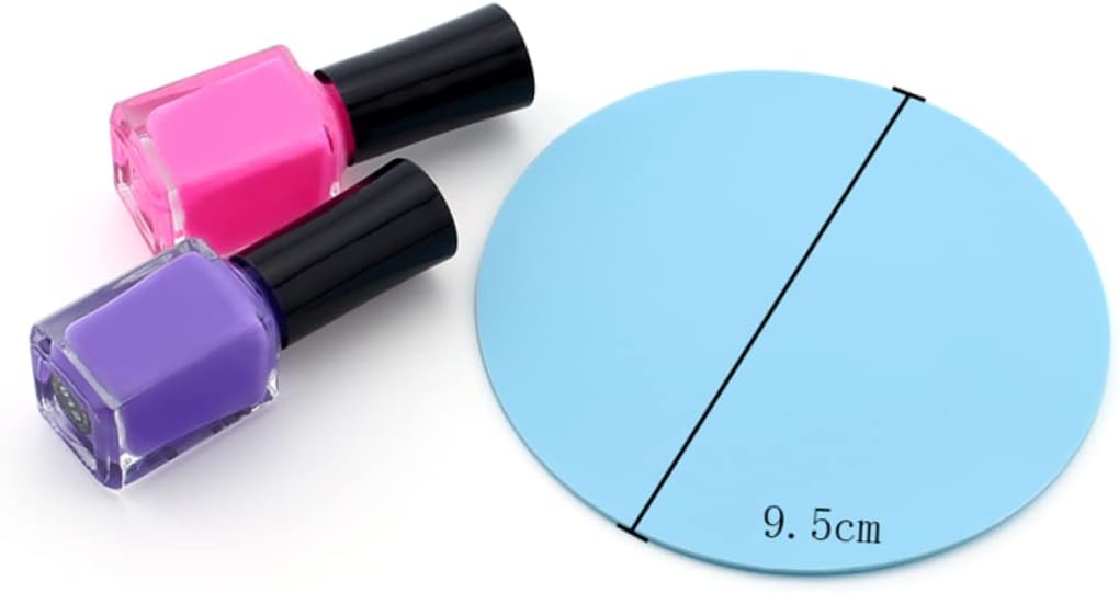 FRCOLOR 5 unids redondo de pintura acrílica de acero inoxidable paleta de gel de uñas tablero de color pintura de uñas paleta de uñas para arte de