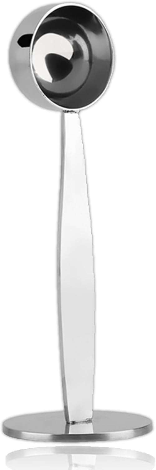 Coffer Tamper – Cuchara de acero inoxidable 2 en 1, cuchara de café multifuncional, cuchara medidora para expreso, cuchara medidora para recoger y